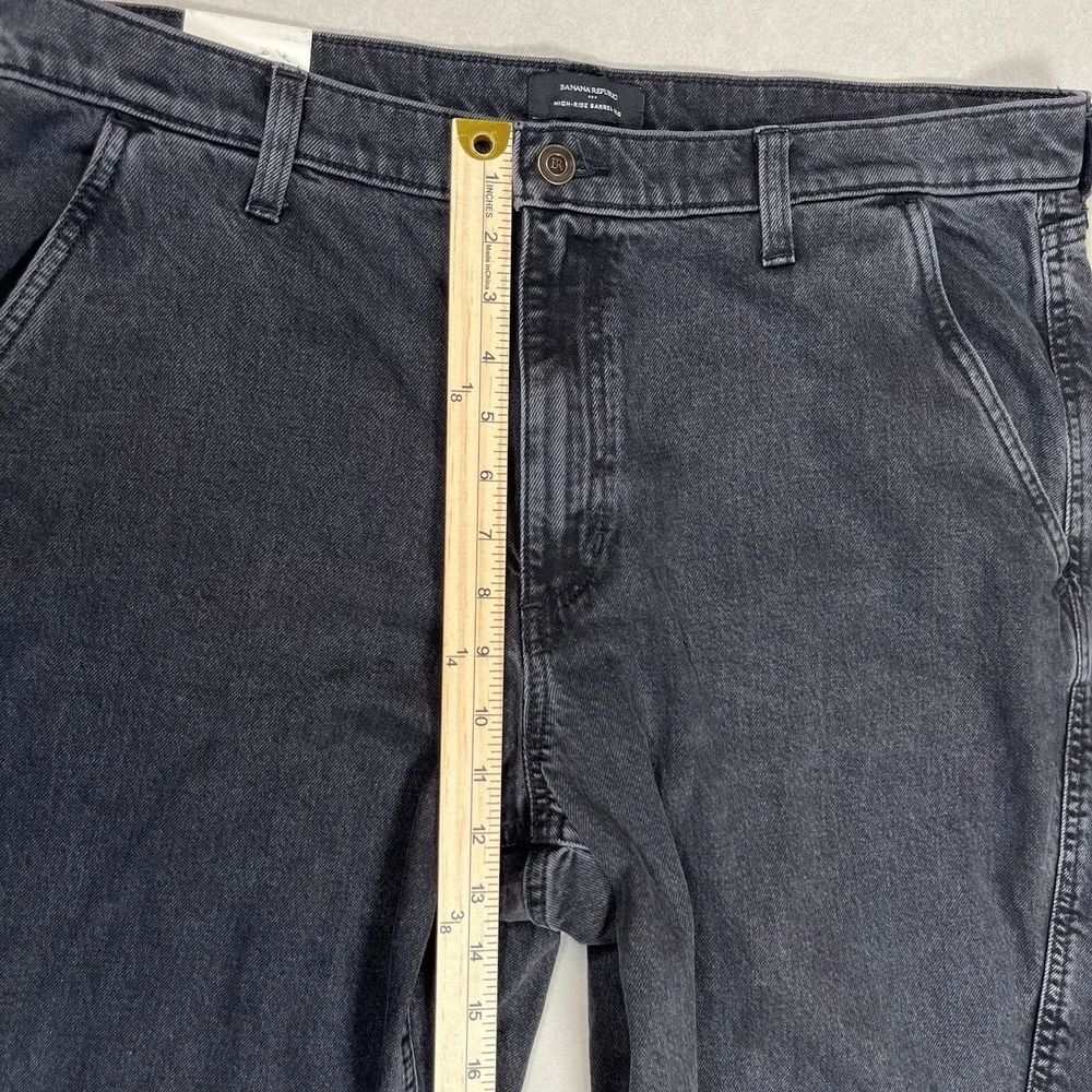 New Banana Republic Factory Gray High Rise Twisted Barrel Leg Jeans Sz 33/16 NWT